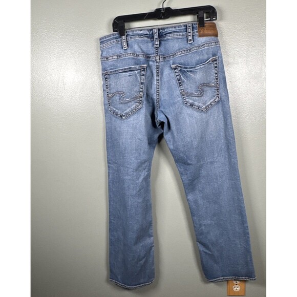 Silver Jeans Co Zac Relaxed‎ Straight Leg Jeans Mens 35/32 Blue Fade - Picture 2 of 12